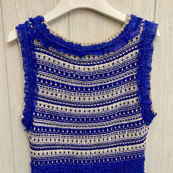 Rachel Roy Sleeveless Crochet Dress Blue Azul Bone Size Medium $695 NWT - Picture 8 of 10